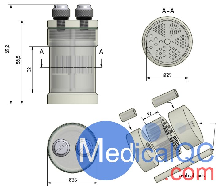 QRM Micro-PET熱棒模體，QRM-MicroPET-HotRod模體