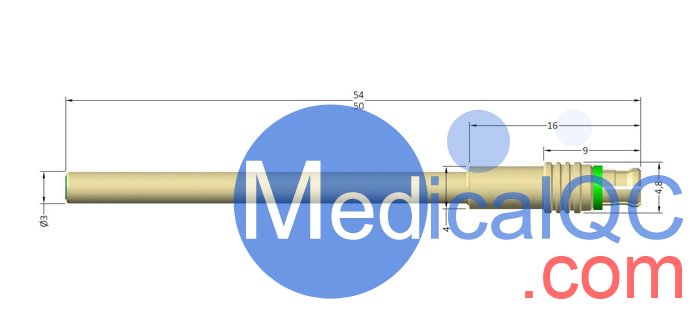 英國PA NH2000針式水聽器,2mm針式水聽器CAD尺寸圖